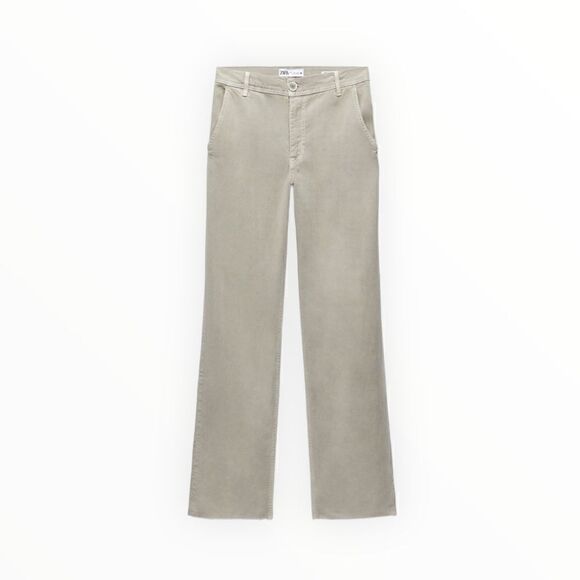 ZARA | Khaki | ZW THE PIPER CHINO JEANS - Picture 2 of 13